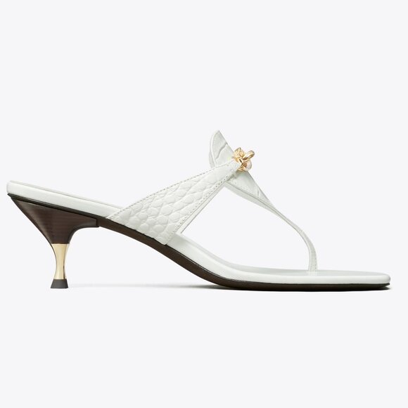 Tory Burch $328 JESSA LOW KITTEN HEELED SANDAL Gold 9.5 10 RUN SMALL - Picture 4 of 8